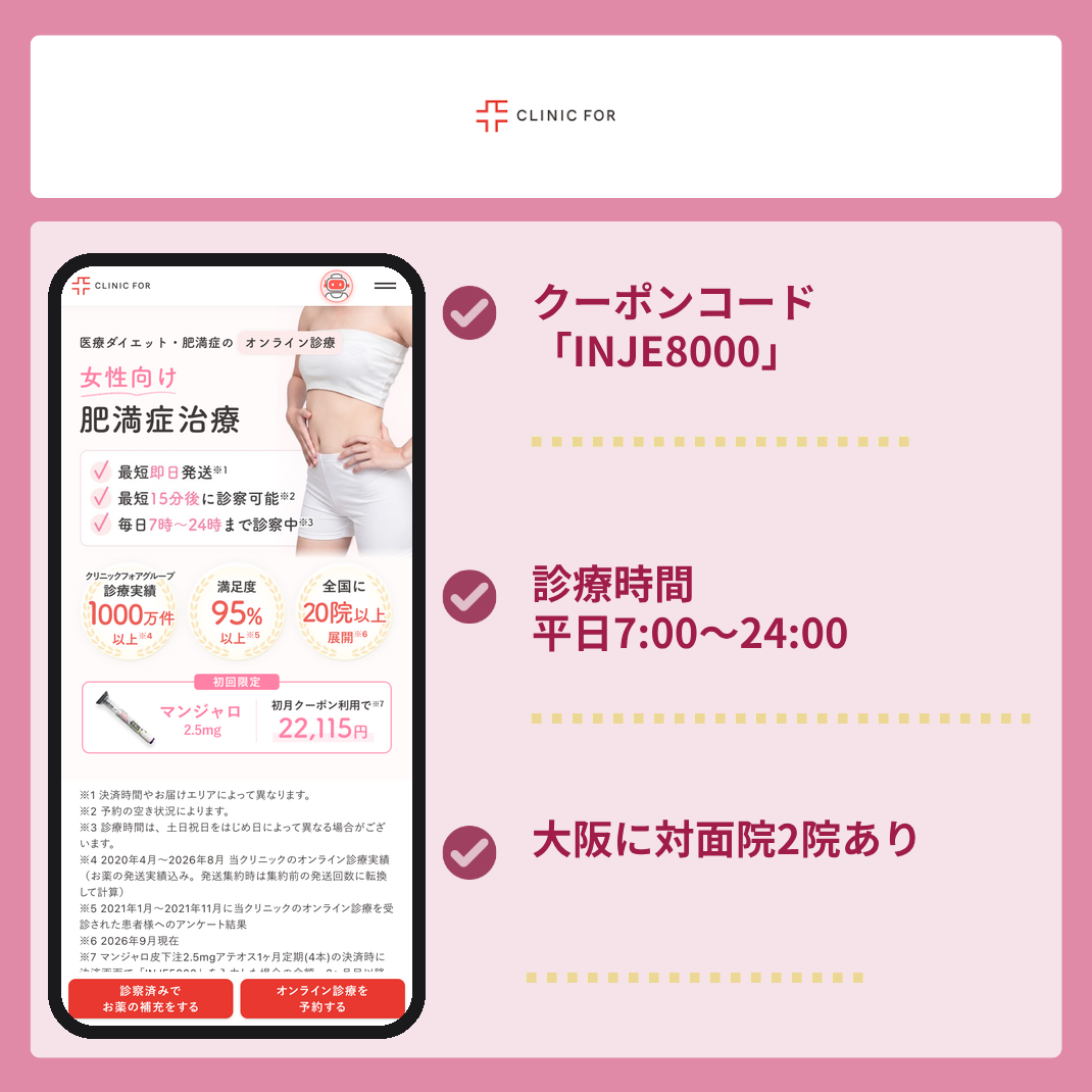クリニックフォアの特徴