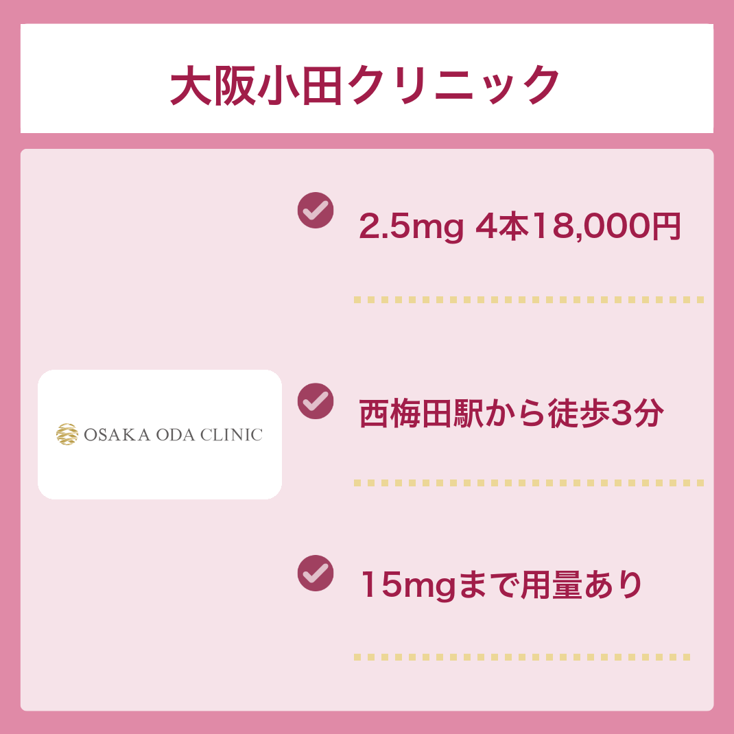 大阪小田クリニックのマンジャロ料金とアクセス