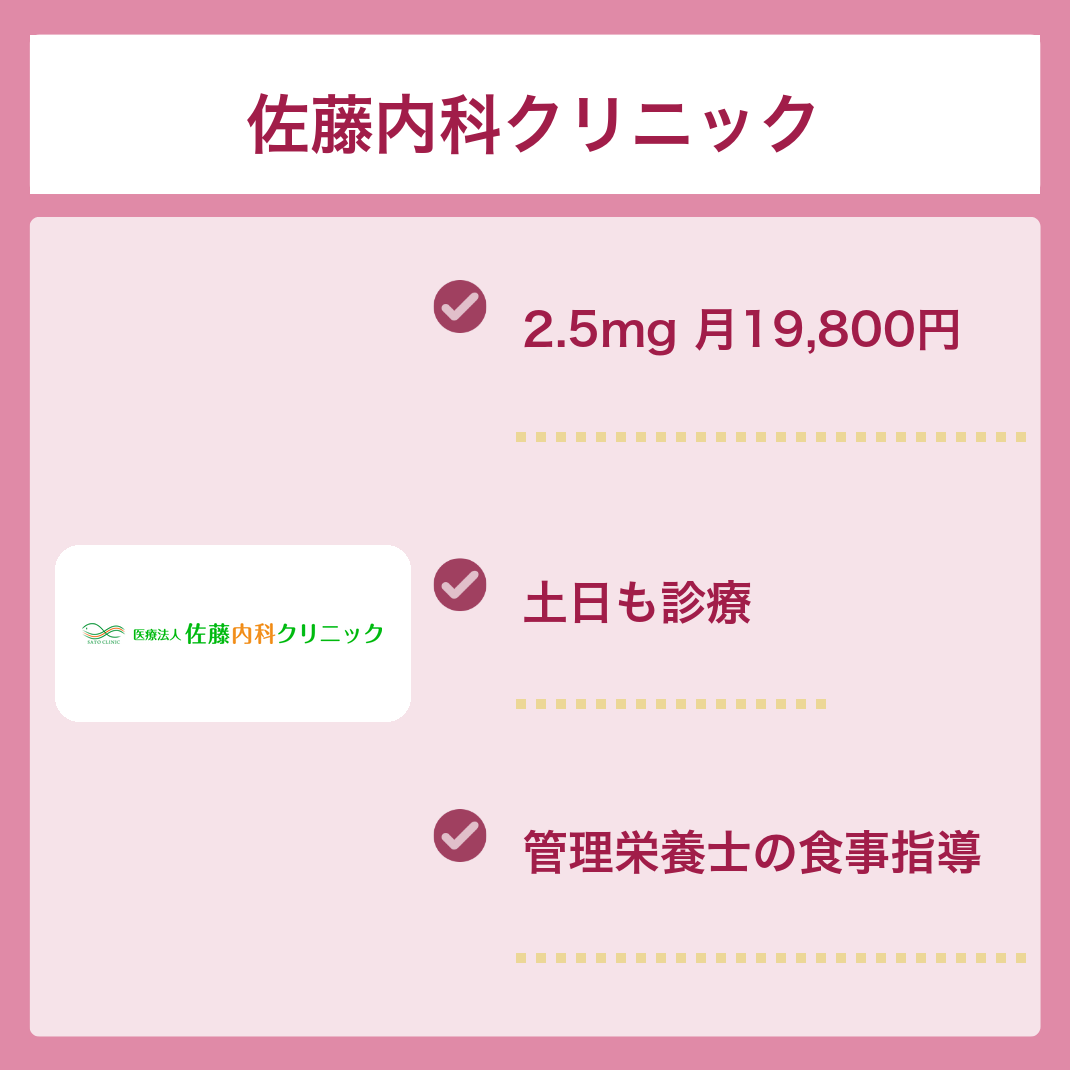 佐藤内科クリニックのマンジャロ料金と診療体制