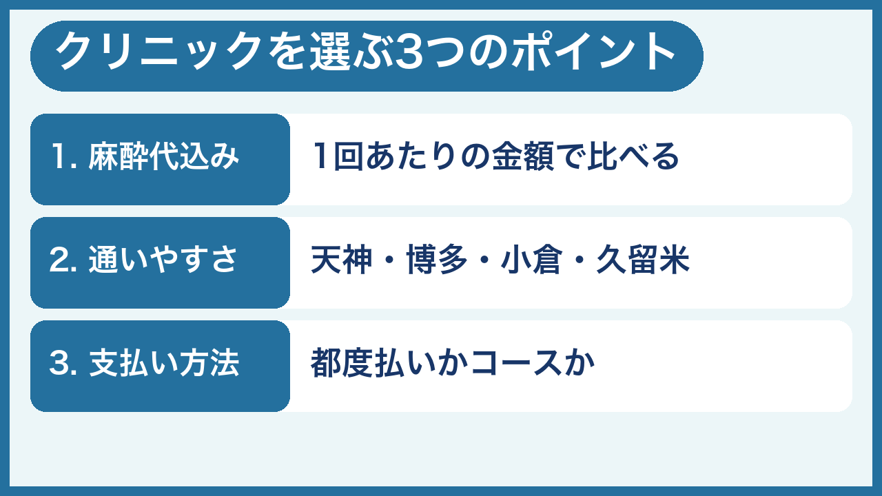 福岡でメンズ医療脱毛のクリニックを選ぶポイント