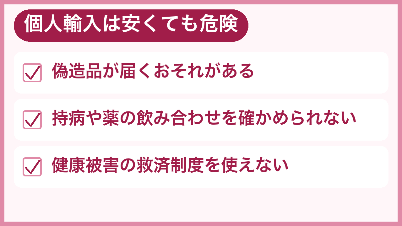 リベルサスの個人輸入は安くても危険