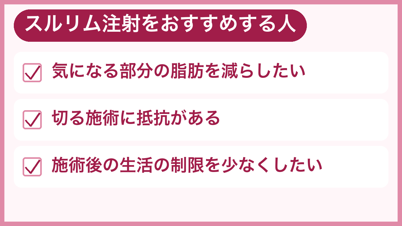 スルリム注射をおすすめする人