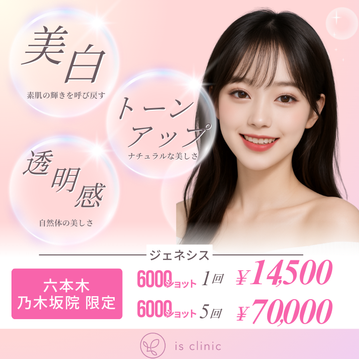 美容皮膚科アイエスクリニック新宿院、銀座院、六本木・乃木坂院 ジェネシス グリーンジェネシス